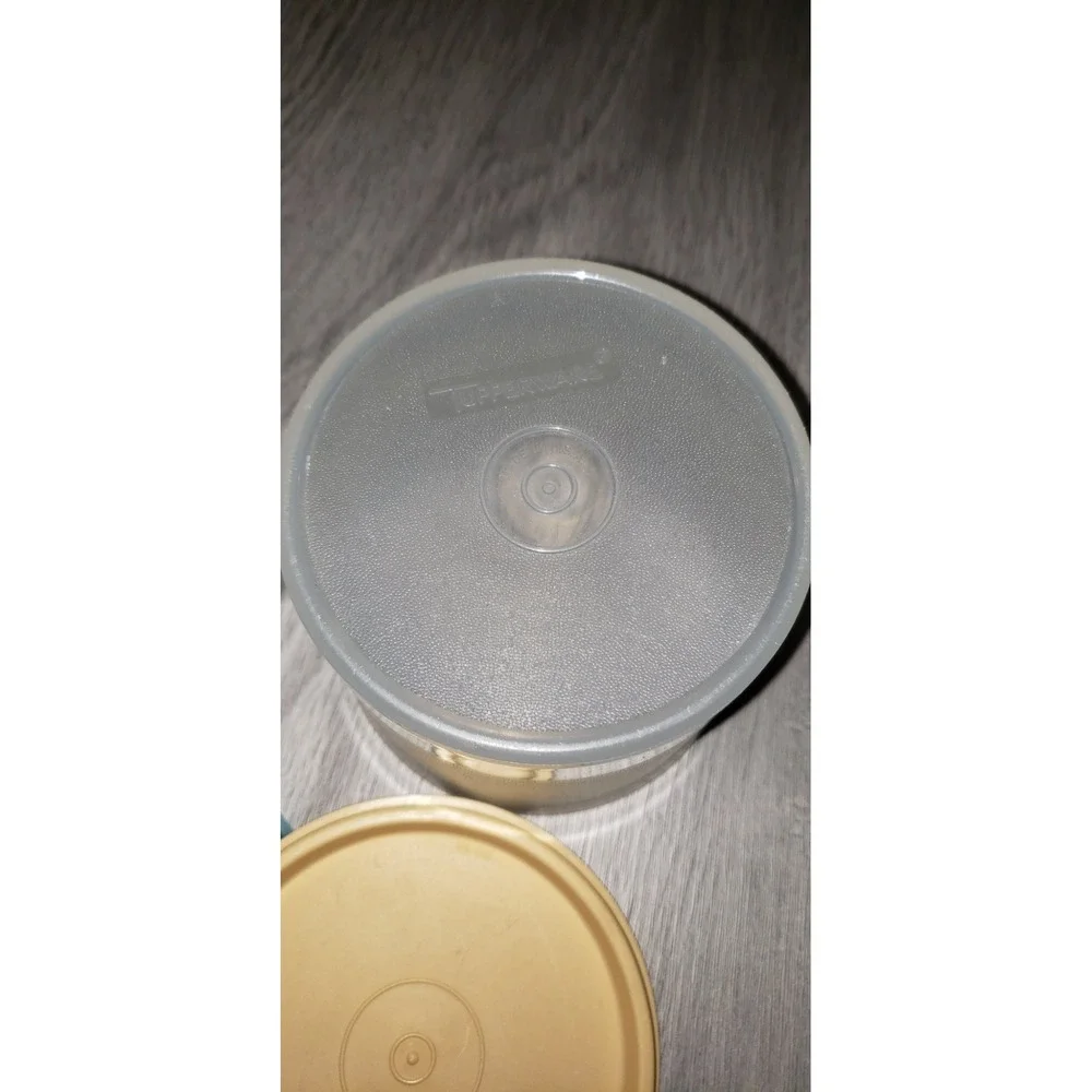 Vintage Tupperware Wonderlier Bowls Set of 2 Small Translucent Blue Yellow Lids